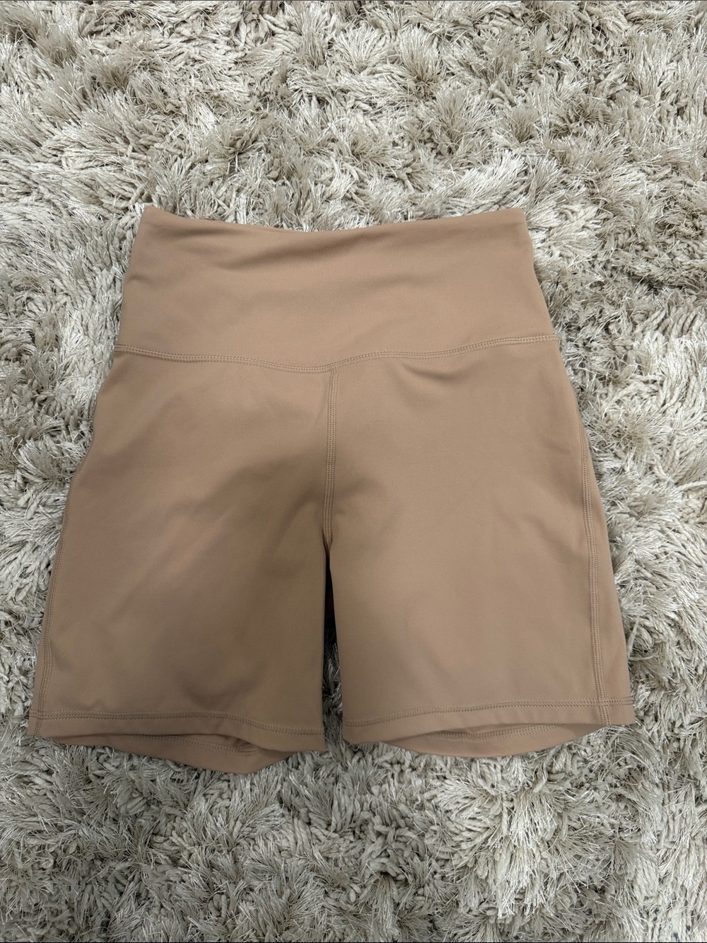 High-Rise Bike Shorts in Tan - Sleek Everyday Activewear